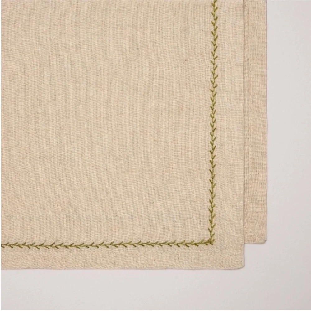 Set of 4 Embroidered Border Cloth Napkins - Hearth & Hand™ with Magnolia